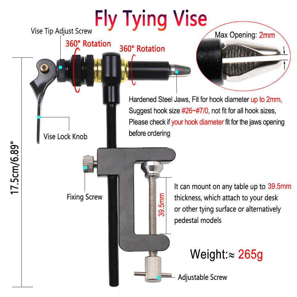 1개 360 °   회전식 C-클램프 플라이 타잉 바이 - Fishing Lure Jig 리뷰 및 가격