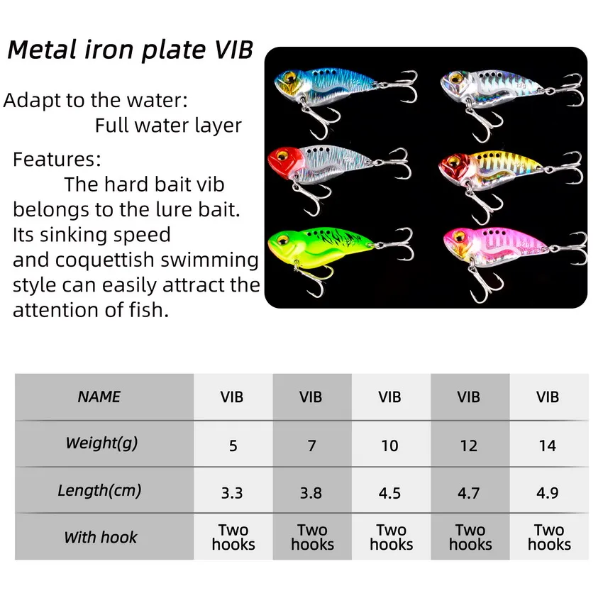 5pcs 금속 VIB 스푼 낚시 루어 5g-14g 스피 - Fishing Lure Crankbait 리뷰 및 가격