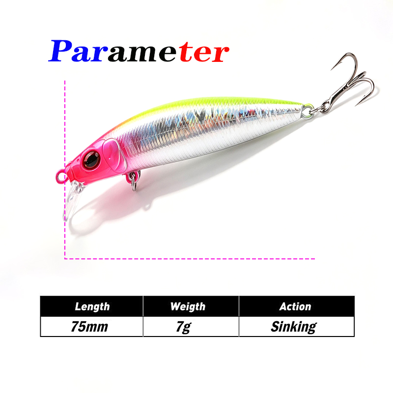 테스타 75mm, 7g, 가라앉는 형태의 미노우형 루어 - Fishing Lure Jerkbait 리뷰 및 가격